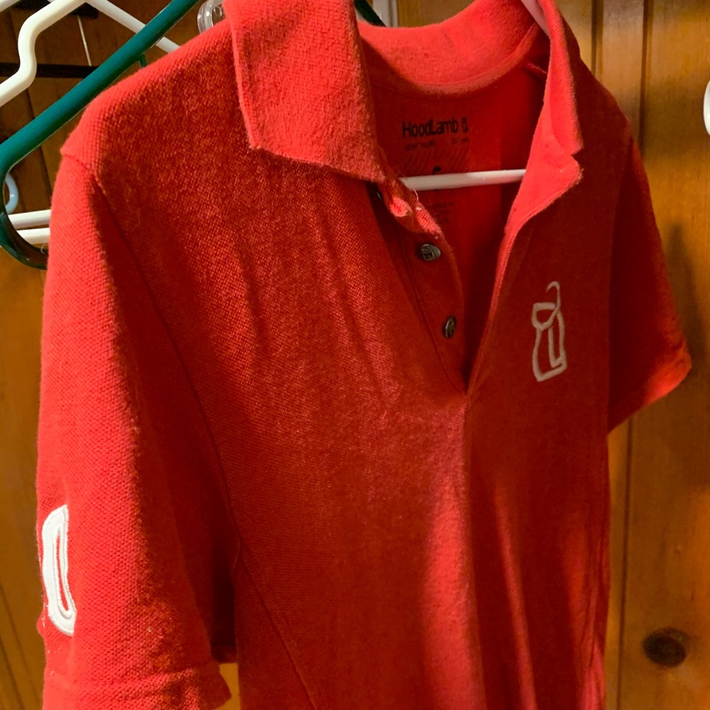 Ferrari red 420 Hemp/Organic cotton Mens Polo